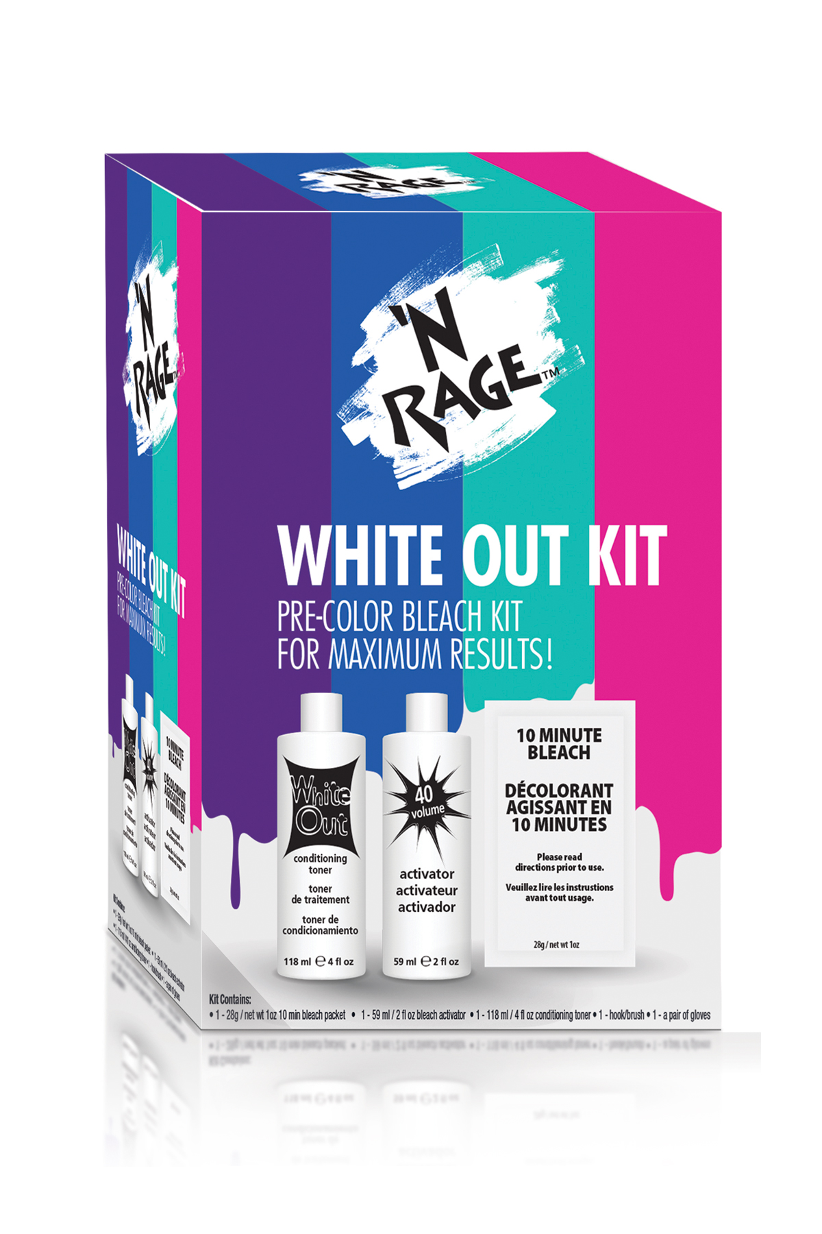 White Out Kit Pre-color 40vol Bleach Kit 